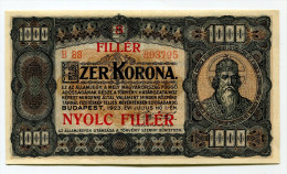 Hongrie Hungary Ungarn 1.000 Korona 1923 "" 8 Filler "" Overprint # 11 HIGH  GRADE - Hungría