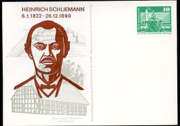 DDR PP16 B2/013 Privat-Postkarte HEINRICH SCHLIEMANN Waren 1980 NGK 4,00 € - Private Postcards - Mint