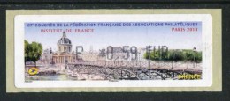 Timbre** De Distributeur De 2014 "E  0.59  € - 87e Congrès De La Fédé. Fran; Des Ass. Phil. - Institut De France" - 2010-... Illustrated Franking Labels