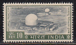 India MNH 1965. Rs 10 Atomic Reactor Trombay,  Definitive 4th Series Of 1965-1975, Energy - Unused Stamps