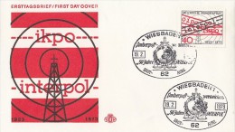 2233- INTERPOL- EUROPEAN POLICE FORCE, EMBOISED COVER FDC, 1973, GERMANY - Police - Gendarmerie