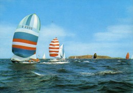 03613 - HELGOLAND - Segeljachten Mit Spinnacker Südlich Vor Der Insel - Helgoland