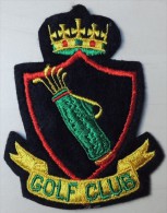 Patch Écusson Tissu à Coudre -  Golf Club Brodé Sur Fond Noir - Autres & Non Classés