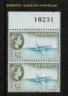 BARBADOS    Scott  # 242**  VF MINT NH PAIR - Barbados (...-1966)