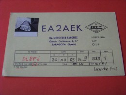 Spanien    QSL  Karte   AE2AEK Radio  20.XII.83   ( P - 14 ) - Radio