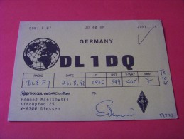 Germany     QSL  Karte  DL1DQ  Radio      25.8.92     ( P - 14 ) - Radio