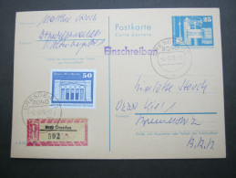 1978, Ganzsache Als Einschreiben - Postcards - Used