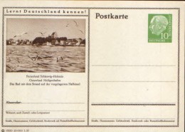 Germany/ Federal Republic- Stationery Postacard Unused - P24 Heuss Type I -Ferienland Schleswig Holstein ;Möwen;Seagulls - Postcards - Mint