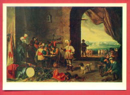 152297 / Flemish Belgium  Art David ( Younger ) Teniers II - PLAYING CARD , DOG , COURD DE GARDEN - Russia Russie - Spielkarten