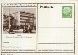 Germany/ Federal Republic- Stationery Postacard Unused - P24 Heuss Type I - Krefeld, Hauptbahnhofsvorplatz - Postcards - Mint