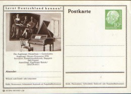 Germany/ Federal Republic- Stationery Postacard Unused - P24 Heuss Type I - Das Augsburger Mozart Haus - Postkarten - Ungebraucht