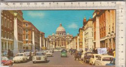 PO7722C# ROMA - VIA DELLA CONCILIAZIONE - AUTO RENAULT DAUPHINE - MERCEDES OLD CARS  VG ANNO SANTO 1975 - Transports