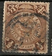 Timbres - Asie - Chine - 1898-1910 - 1/2 Cent - - Usati