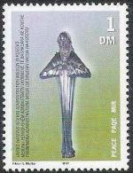 Kosovo UNMIK 2000: Mi-Nr. 4 (1 DM) "Mutter Teresa (1910-1997) Ordensgründerin: Silberstatuette" * Falzspur Trace De MLH - Mère Teresa