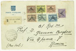 FILATELIA - CITTA' DEL VATICANO - FRONTE LETTERA - SEDE VACANTE  ANNO 1939 RACCOMANDATA - SERIE COMPLETA - Cartas & Documentos