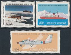 ARGENTINA 1981, 20th Anniv Of Antarctic Treaty, Set Of 3v** - Trattato Antartico