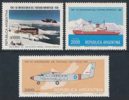 ARGENTINA 1981, 20th Anniv Of Antarctic Treaty, Set Of 3v** - Antarktisvertrag