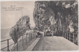 AFRIQUE,ALGERIE,époque Coloniale Française,1908,route De Bougie à Djidjelli,jijel,falaise,c Orniche,montagne,voiture Rar - Annaba (Bône)