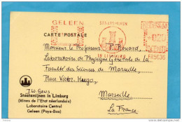 MARCOPHILIE-carte   -EMA Rouge- STAATS MUNEN-Mines De L'Etat Néerlandais -cad 1963 - Franking Machines (EMA)