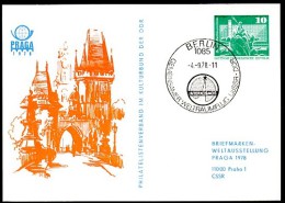 Sost. INTERKOSMOS 1978 Auf DDR PP16 C1/007b Privat-Postkarte BRÜCKENTURM PRAG Berlin NGK 6,00 € - Other & Unclassified