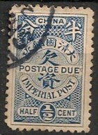 Timbres - Asie - Chine - 1904 - Postage Due - 1/2 Cent - - Usati