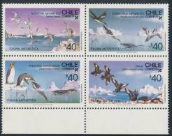 CHILE 1986, Antarcic Fauna - Antarcic Sea Birds Block Of 4v** - Antarktischen Tierwelt