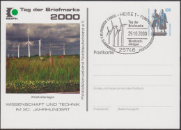 Allemagne 2000. Privatganzsache, Entier Postal Timbré Sur Commande. Sciences Et Techniques. Eoliennes - Autres & Non Classés