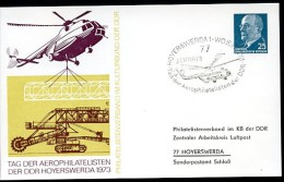 DDR PP11 C2/003b Privat-Postkarte TAG DER AEROPHILATELISTEN Hoyerswerda Sost. 1973 NGK 15,00 € - Postales Privados - Usados