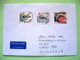 Sweden 2011 Cover To Nicaragua - Bird Heart Fruits - Bird Label On Back - Briefe U. Dokumente