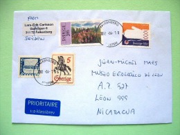 Sweden 2012 Cover To Nicaragua - Glove Forest Postman On Horse Ship - Briefe U. Dokumente