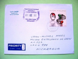 Finland 2012 Cover To Nicaragua - Jewelry Rings - Lettres & Documents