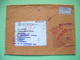 England 2003 Cover To India And Returned - Lots Of Cancels - Cartas & Documentos