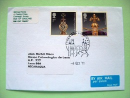 England 2011 Cover To Nicaragua - Jewels Of The Crown - Castle Cancel - Lettres & Documents