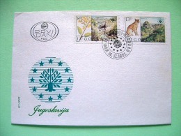 Yugoslavia 1981 FDC Cover - National Parks Flower Lynx Wild Cat - Mountains - Cartas & Documentos