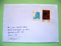 Spain 2012 Cover To Nicaragua - King Painting Tapies - Cartas & Documentos