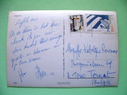 Portugal 1978 Postcard "Algarve - Woman And Man On Donkey - Flowers" To Belgium - Road Safety - Palace - Briefe U. Dokumente