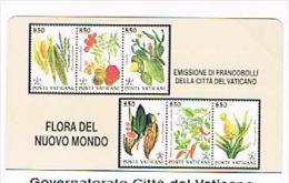 VATICANO (VATICAN) - C&C  6002 - FLORA DEL NUOVO MONDO - SCHEDA N.2 (NUOVA) - RIF. CP - Francobolli & Monete