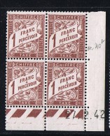 Banderole  1 Fr Sur Papier Blanc  Yv T40A  Du 27.2.42  ** - Taxe