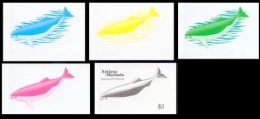ANTIGUA & BARBUDA 1983 Whales Spectacled Porpoise $3 PROGRESSIVE PROOFS:5 Items - Anguilla (1968-...)