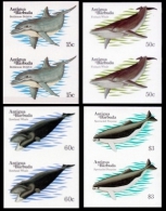 ANTIGUA & BARBUDA 1983 Whales. IMPERF.PAIRS:4 (8 Stamps)    [non Dentelé,Geschnitten,no Dentado,non Dentellato] - Wale