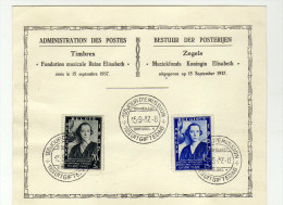 Belgique (1937)  - "Reine Elisabeth" Premier Jour - Briefe U. Dokumente