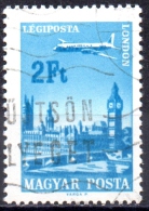 HUNGARY 1966 Air. London -  2fo. - Blue FU - Usado