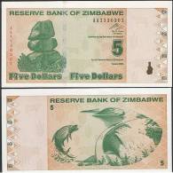 Zimbabwe P 93 - 5 Dollars 2009 - UNC - Zimbabwe