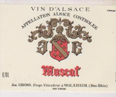 ETIQUETTE  MUSCAT D ALSACE, JOS. GROSS - Vin De Pays D'Oc