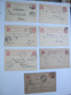 1907/1912 , 7 Ganzsachen Meist Nach Deutschland - Covers & Documents