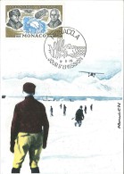 CM Monaco - Cinquantenaire Du Survol Du Pôle Nord - Byrd Et Amundsen - 1976 - Maximum Cards