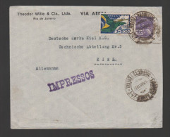 Brazil Brasil 1937 Airmail Printed Matter To KIEL Germany - Brieven En Documenten
