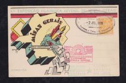 Brazil Brasil 1939 Advertising Card BELO HORIZONTE MG 1A Exposicao Filatelica - Briefe U. Dokumente