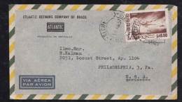 Brazil 1957 Airmail Cover Cr$ 6,50 Santos Dumont To USA - Storia Postale