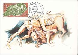 CM Monaco - Croix Rouge Monégasque - Hercule Et Le Lion De Némée - 1981 - Cartoline Maximum